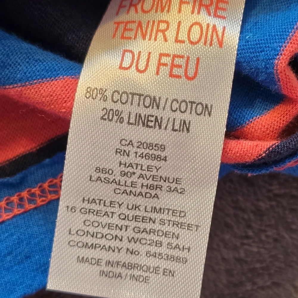 Hatley Crew Neck V Cut Out Linen Blend Shirt Size XL